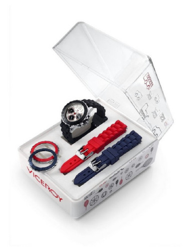RELOJ INFANTIL VICEROY + 2 CORREAS Y 2 BISEL 432132-39 BLANCO