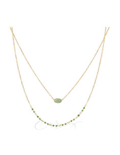 COLLAR VIDAL&VIDAL DOBLE PIEDRAS VERDES 38CM X4580038