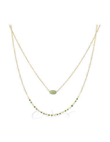 COLLAR VIDAL&VIDAL DOBLE PIEDRAS VERDES 38CM X4580038