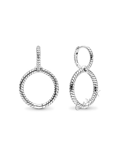 PENDIENTES PANDORA MOMENTS ARO DOBLE CHARM 299562C00