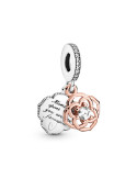 CHARM COLGANTE PANDORA ROSE FLOR ROSA Y CIRCONITAS 789373C01