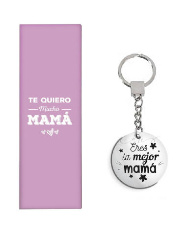 LLAVERO UNISEX 'ERES LAS MEJOR MAMÁ' REDONDO ACERO CAREX 126-LLV-A109