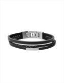 PULSERA HOMBRE FOSSIL ACERO Y CUERO JF03322040