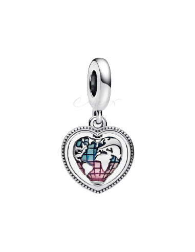 CHARM PANDORA GLOBO TERRÁQUEO CON CORAZÓN GIRATORIO FAMILIAR 792240C01