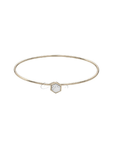 PULSERA CLUSE DORADA HEXÁGONO MÁRMOL CLJ11002