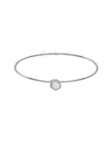 PULSERA CLUSE PLATEADA HEXÁGONO MÁRMOL CLJ12002