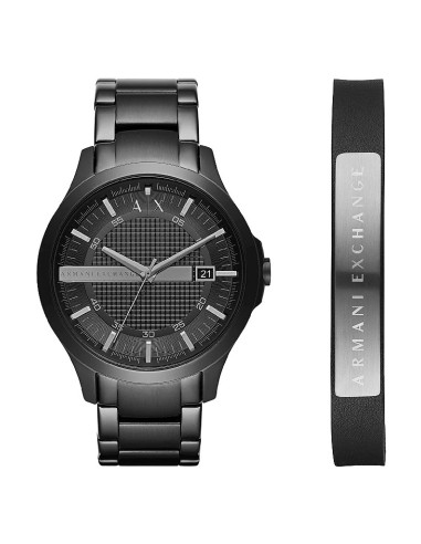 RELOJ HOMBRE ARMANI EXCHANGE HAMPTON AX7101 NEGRO + PULSERA