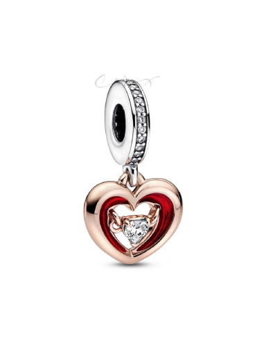 CHARM COLGANTE PANDORA CORAZÓN RADIANTE EN DOS TONOS 782450C01