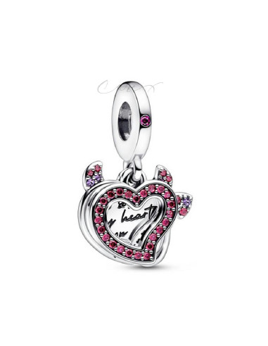 CHARM COLGANTE PANDORA DOBLE CORAZÓN DIABLO 792511C01
