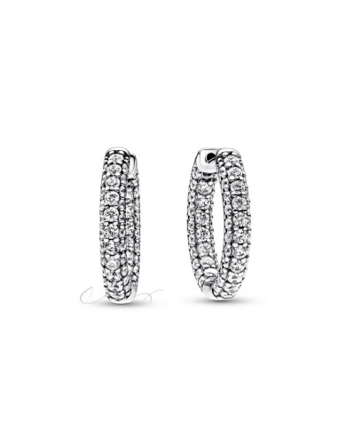 PENDIENTES DE ARO PANDORA FILA EN PAVÉ 292624C01
