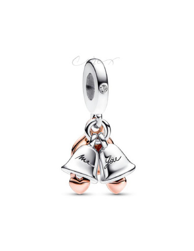CHARM COLGANTE PANDORA DOBLE CAMPANAS DE BODA