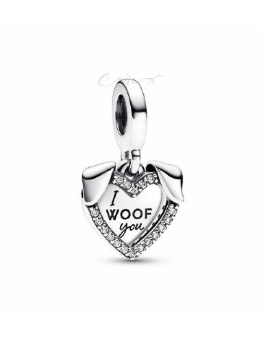 CHARM COLGANTE PANDORA DOBLE CORAZÓN Y PERRO 792647C01