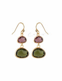 PENDIENTES VIDAL&VIDAL CRISTAL VERDE ROSA G3541