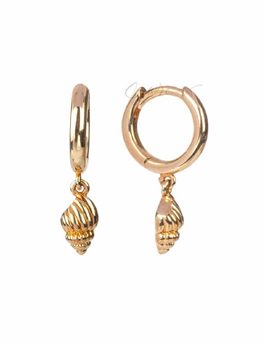PENDIENTES DE ARO VIDAL&VIDAL ARTICULADO CONCHA G3520