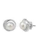 PENDIENTES VIDAL&VIDAL SEMI CÍRCULO CIRCONITAS Y PERLA CULTIVADA P2961