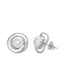 PENDIENTES VIDAL&VIDAL ESPIRAL CIRCONITA Y PERLA CULTIVADA R1731B