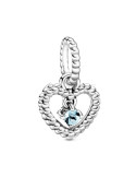 CHARM COLGANTE PANDORA CORAZÓN DE ESFERAS AZUL AGUA 798854C01
