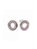 PENDIENTES DE BOTÓN PANDORA SIGNATURE LOGO Y PAVÉ EN DOS TONOS 282780C01
