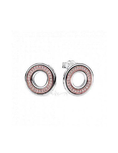 PENDIENTES DE BOTÓN PANDORA SIGNATURE LOGO Y PAVÉ EN DOS TONOS 282780C01