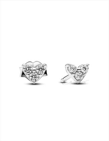 PENDIENTES DE BOTÓN PANDORA CORAZÓN Y TRIPLE GEMA 293003C01