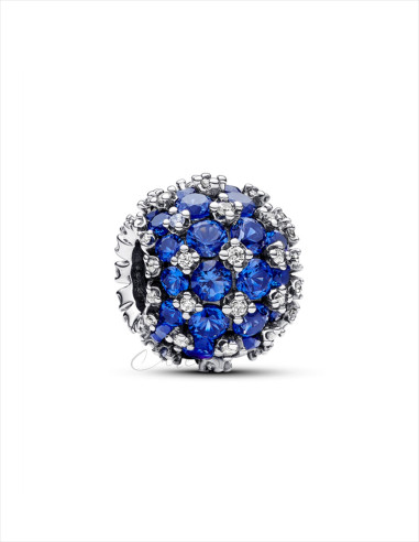 CHARM PANDORA AZUL REDONDO BRILLANTE EN PAVÉ 792630C02