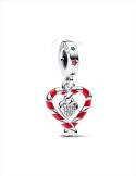 CHARM COLGANTE PANDORA CORAZÓN BASTÓN CARAMELO DOBLE DE NAVIDAD 792822C01