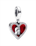 CHARM COLGANTE PANDORA DOBLE CORAZÓN ROJO Y CERRADURA 793119C01