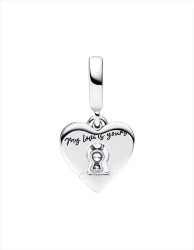 CHARM COLGANTE PANDORA DOBLE CORAZÓN ROJO Y CERRADURA 793119C01