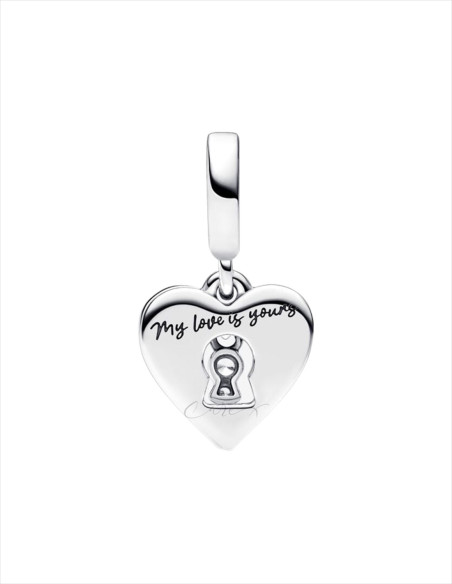 CHARM COLGANTE PANDORA DOBLE CORAZÓN ROJO Y CERRADURA 793119C01