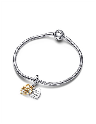CHARM COLGANTE PANDORA DOBLE GRABABLE MAMA CON UN DIAMANTE SINTÉTICO 763237C01