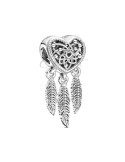 CHARM PANDORA ATRAPASUEÑOS CON CORAZÓN Y TRES PLUMAS 799107C00