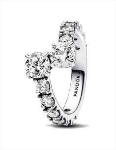 ANILLO PANDORA BANDA BRILLANTE SUPERPUESTA 193149C01-52