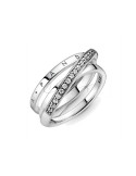 ANILLO PANDORA DOBLE CRUZADO LOGO PANDORA 199057C01-50