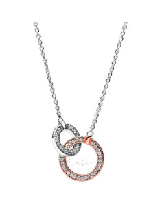 COLLAR PANDORA SIGNATURE CÍRCULOS ENTRELAZADOS EN DOS TONOS 382778C01-45