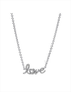 COLLAR PANDORA LOVE ESCRITO A MANO BRILLANTE 393076C01-45