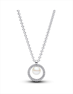 COLLAR PANDORA PERLA CULTIVADA Y PAVÉ 393165C01-45