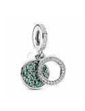 CHARM COLGANTE PANDORA DOBLE VERDE DISCO BRILLANTE 799186C02