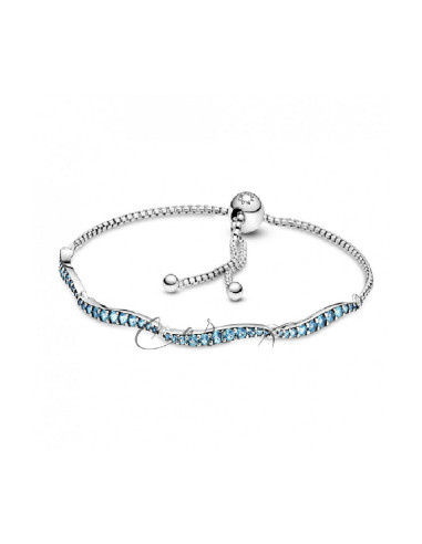 PULSERA PANDORA CON CIERRE DESLIZANTE AZUL ONDULADA 599436C01-1