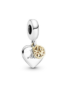 CHARM COLGANTE PANDORA CORAZÓN FAMILIAR EN DOS TONOS 799366C00