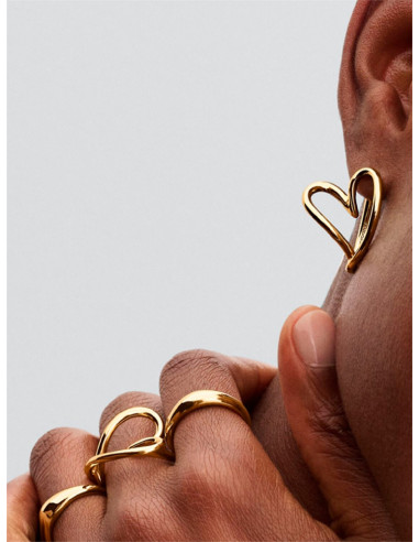 PENDIENTES DE ARO PANDORA CORAZÓN FORMA ORGÁNICA 263807C00