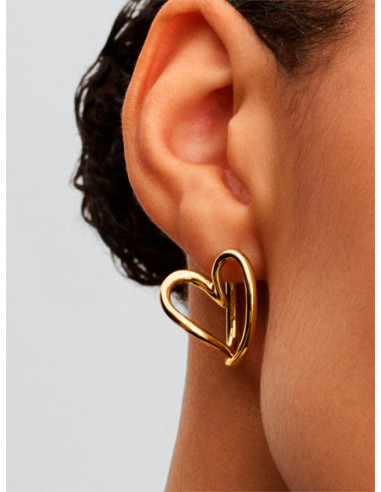 PENDIENTES DE ARO PANDORA CORAZÓN FORMA ORGÁNICA 263807C00