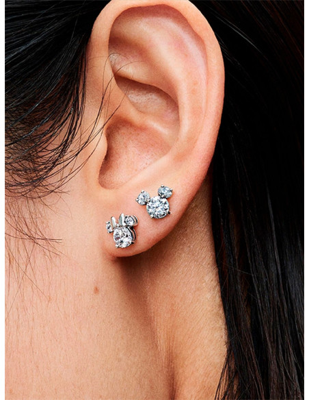 PENDIENTES DE BOTÓN PANDORA MICKEY Y MINNIE MOUSE BRILLANTES DE DISNEY 293219C01