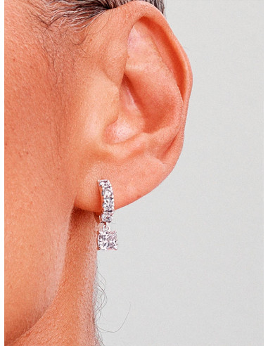 PENDIENTES DE ARO PANDORA COLGANTE EN PAVÉ 293547C01