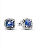 PENDIENTES DE BOTÓN PANDORA HALO AZUL CUADRADO BRILLANTE 293551C01