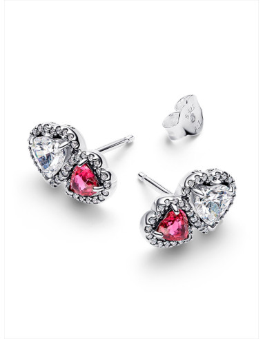 PENDIENTES DE BOTÓN PANDORA HALO CORAZONES 293633C01