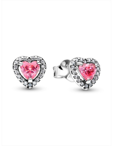 PENDIENTES DE BOTÓN PANDORA CORAZÓN ROSA 298427C02