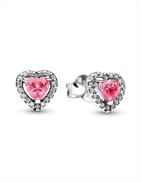 PENDIENTES DE BOTÓN PANDORA CORAZÓN ROSA 298427C02