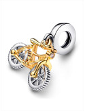 CHARM COLGANTE PANDORA RUEDAS DE BICICLETA GIRANDO DOS TONOS 763354C01