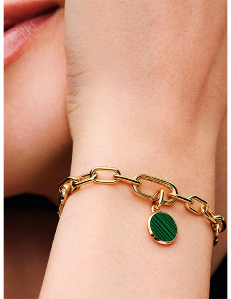 CHARM MINI MEDALLÓN PANDORA ME GRABABLE VERDE 763389C01