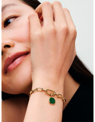 CHARM MINI MEDALLÓN PANDORA ME GRABABLE VERDE 763389C01